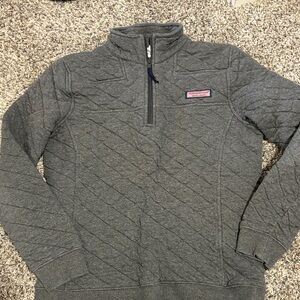 Vineyard Vines Charcoal Quilted Pullover
